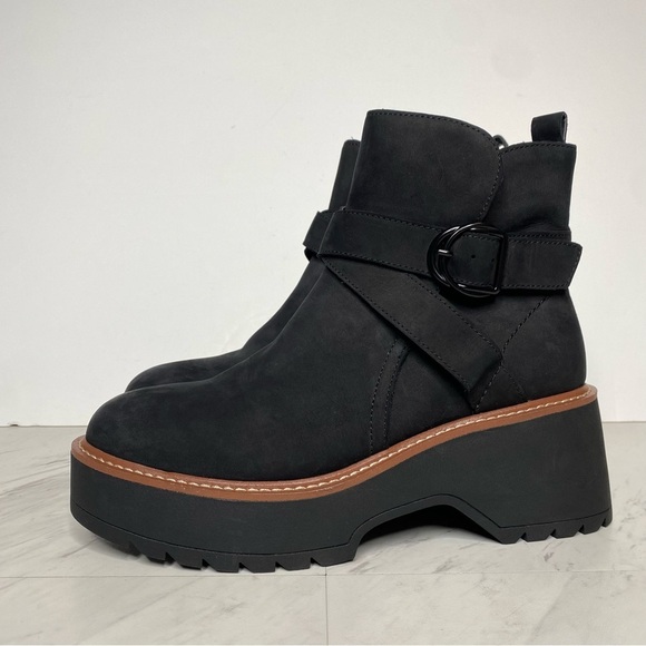 Blondo Giovani Black Nubuck Platform Heeled Boot 9M - Picture 14 of 14